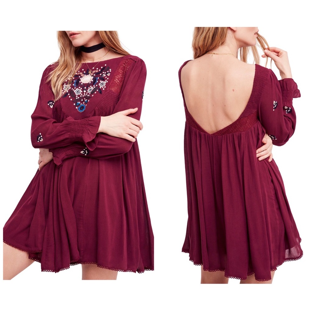 Free People Embroidered Minidress